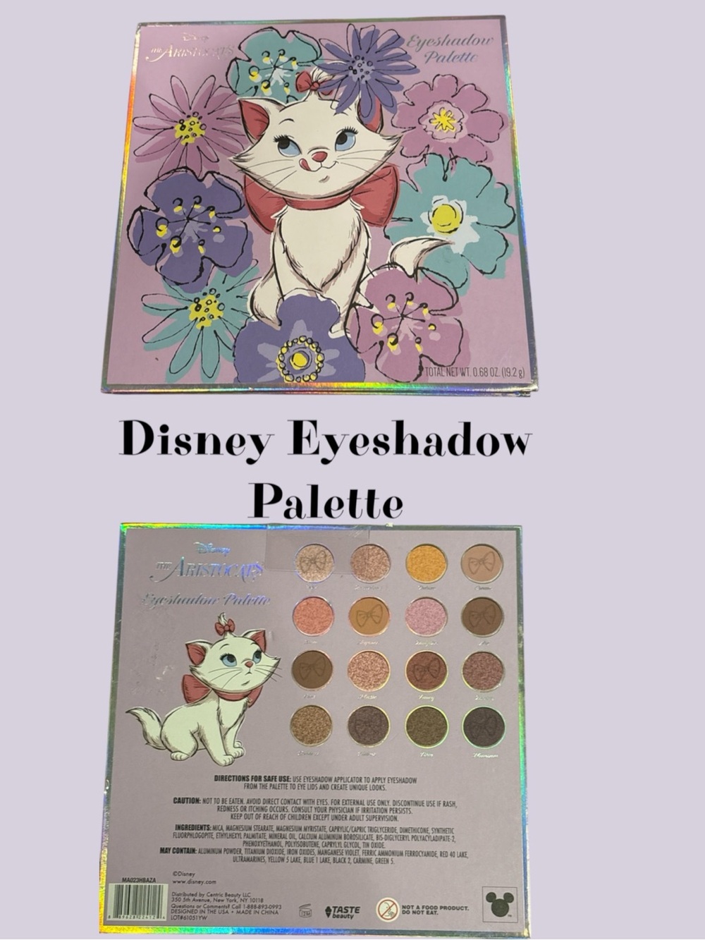 New Disney Marie Eyeshadow Palette - Pink, Purple, Gold, Green, Brown